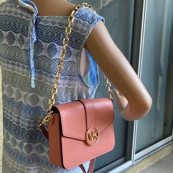 Michael Kors Carmen Medium Monogram Flap Crossbody Convertible Shoulder Bag - Picture 14 of 16